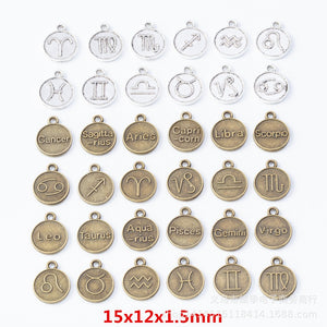 Zinc Alloy Zodiac Signs Charm Pendant No.529066 for DIY Necklace Bracelet Jewelry Making