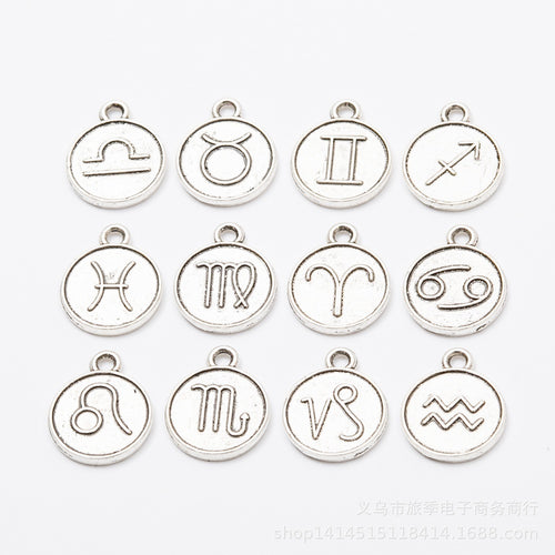 Zinc Alloy Zodiac Signs Charm Pendant No.529066 for DIY Necklace Bracelet Jewelry Making