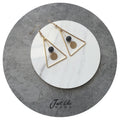 Open Triangle Black Bead and Gold Disc Hook Earrings view 3