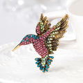 Black Gold Tone Bird Crystal Metal Brooch Pin for Jackets and Lapels view 3