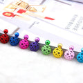 Hot Pink Double Sided Hollow Ball Alloy Stud Earrings, Korean Simple Big Small Sphere Earrings view 2