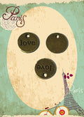 Love Lettered Round Metal Tag Charm in Three Finishes view 3
