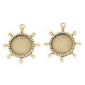 30mm Zinc Alloy Anchor Bezel Charm Pendant for DIY Necklace Bracelet Jewelry Making view 2