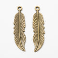 Zinc Alloy Feather Leaf Charm Pendant No.077267 for DIY Necklace Bracelet Jewelry Making view 2