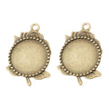 30mm Zinc Alloy Rose Frame Charm Pendant for DIY Necklace Bracelet Jewelry Making view 2