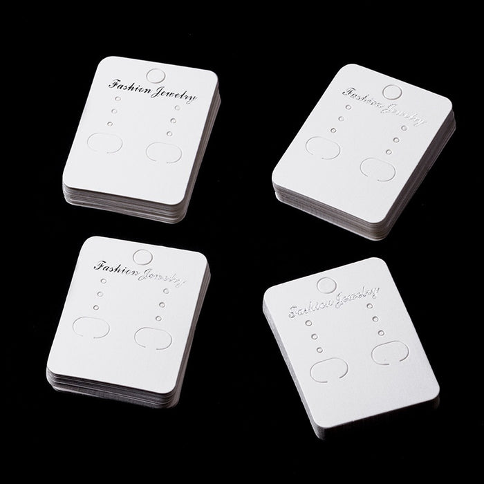 Elegant White Rounded Rectangle Jewelry Display Cards For Stud Drop Hoop Dangle Fashion Earrings