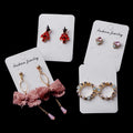 Elegant White Rounded Rectangle Jewelry Display Cards For Stud Drop Hoop Dangle Fashion Earrings view 3
