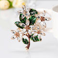 Black Gold Tone Flower Enamel Metal Brooch Pin for Jackets and Lapels view 5