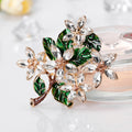 Black Gold Tone Flower Enamel Metal Brooch Pin for Jackets and Lapels view 3