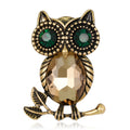 Blue Gold Tone Owl Crystal Two Designs Metal Brooch Pin view 6