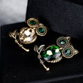 Blue Gold Tone Owl Crystal Two Designs Metal Brooch Pin view 4