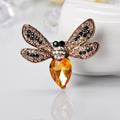 Red Gold Tone Bee Crystal Two Designs Metal Brooch Pin view 3