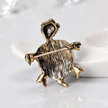 Aqua Gold Tone Turtle Two Designs Metal Brooch Pin view 5
