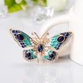 Blue Gold Tone Butterfly Enamel Metal Brooch Pin for Jackets and Lapels view 2