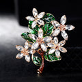 Black Gold Tone Flower Enamel Metal Brooch Pin for Jackets and Lapels view 4