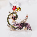 Red Gold Tone Phoenix Metal Brooch Pin for Jackets and Lapels view 3