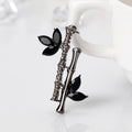 Black Silver Tone Flower Crystal Two Designs Metal Brooch Pin 2 Pictured Designs 2 view 5