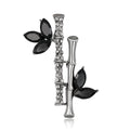 Black Silver Tone Flower Crystal Two Designs Metal Brooch Pin 2 Pictured Designs 2 view 6