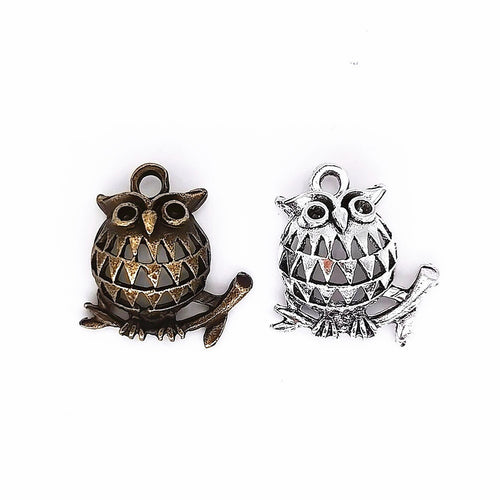 Zinc Alloy Owl Charm Pendant No.703609 for DIY Necklace Bracelet Jewelry Making