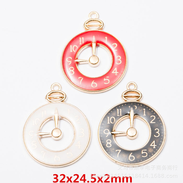 Zinc Alloy Clock Charm Pendant No.043060 for DIY Necklace Bracelet Jewelry Making