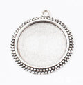 Round Beaded Cabochon Setting Metal Component in 2 Pictured Finishes view 7