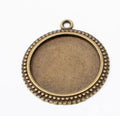 Round Beaded Cabochon Setting Metal Component in 2 Pictured Finishes view 6