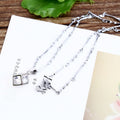 Korean Style Waterproof Color Retention Crystal Zircon Small Square Love Pendant Necklace view 3