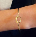 Minimalist Knot Adjustable Open Bangle Bracelets in Three Finishes view 7