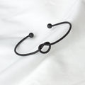 Minimalist Knot Adjustable Open Bangle Bracelets in Three Finishes view 6
