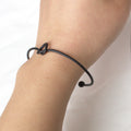 Minimalist Knot Adjustable Open Bangle Bracelets in Three Finishes view 2