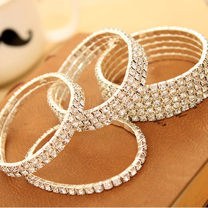 Korean Light Luxury Full Rhinestone Elastic Bracelet Simple Single Circle Fashion Accessory