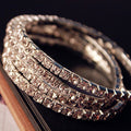 Korean Light Luxury Full Rhinestone Elastic Bracelet Simple Single Circle Fashion Accessory view 4