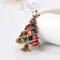 Red Gold Tone Christmas Tree Crystal Two Designs Metal Brooch Pin 2 Pictured Designs 2 view 3