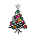Red Gold Tone Christmas Tree Crystal Two Designs Metal Brooch Pin 2 Pictured Designs 2 view 2