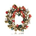 Red Gold Tone Santa Claus Twelve Designs Metal Brooch Pin 12 Pictured Designs view 10