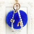 Ballet Shoe Pearl Loop Plush Pom Pom Keychain in Pale Lavender view 4