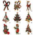 Red Gold Tone Santa Claus Twelve Designs Metal Brooch Pin 12 Pictured Designs view 2