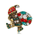 Red Gold Tone Santa Claus Twelve Designs Metal Brooch Pin 12 Pictured Designs view 5