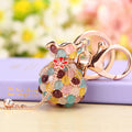 Beaded Fortune Pouch Keychain with Draped Chains and Bell Drops view 1