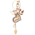 Heart Plaque Braided Wrist Strap Keychain with Beads and Tower Drop view 5