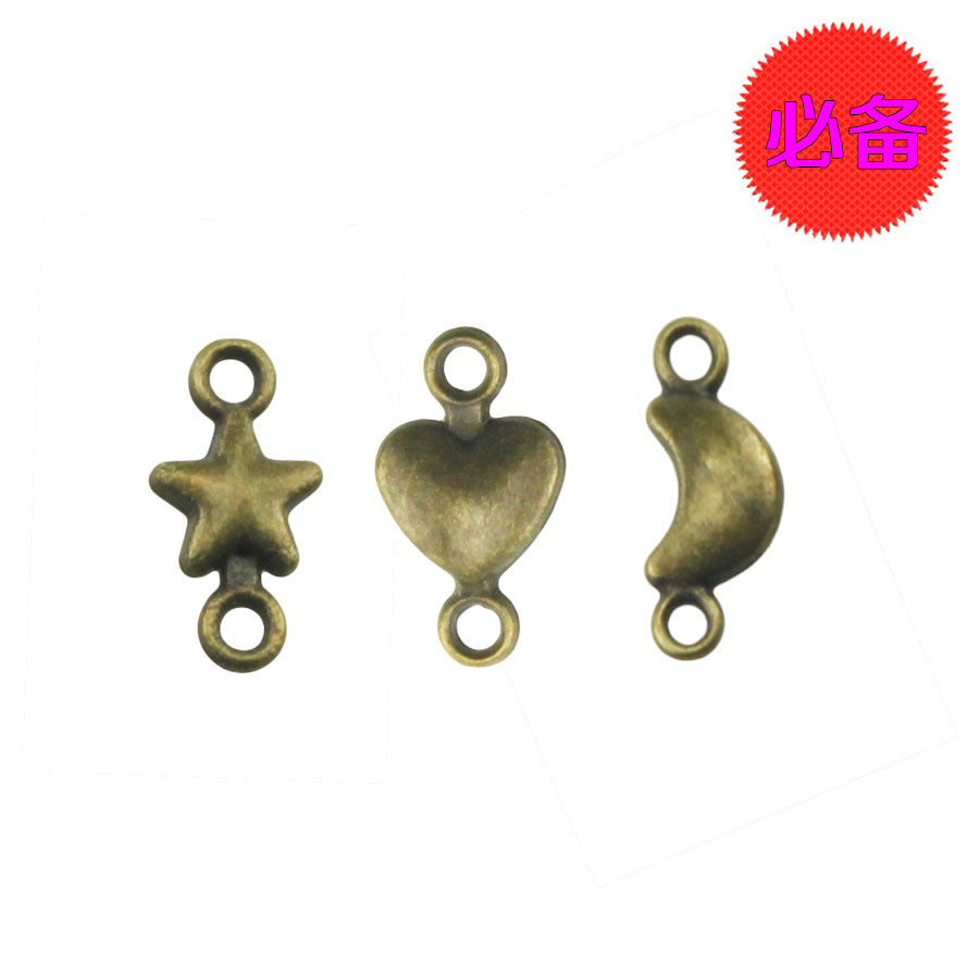 Double-Sided Star Alloy Pendant Charm 14x7mm