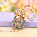Beaded Fortune Pouch Keychain with Draped Chains and Bell Drops view 4