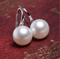 Elegant Korean Minimalist Gold Tone Alloy Double Hoop ABS Artificial Pearl Stud Drop Earrings view 2