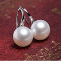 Elegant Korean Minimalist Gold Tone Alloy Double Hoop ABS Artificial Pearl Stud Drop Earrings view 4