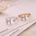 Trendy H Letter Index Finger Ring Personalized Fashion Ring Jewelry Accessory view 3
