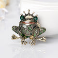 Green Gold Tone Frog Metal Brooch Pin 1 Pictured Designs view 2