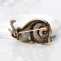Green Gold Tone Snail Enamel Metal Brooch Pin for Jackets and Lapels view 2