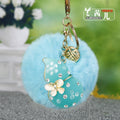 Butterfly Gourd Plush Pom Pom Keychain in Pale Lavender view 3