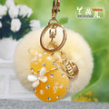 Butterfly Gourd Plush Pom Pom Keychain in Pale Lavender view 4