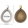 18x25mm Zinc Alloy Teardrop Setting Charm Pendant for DIY Necklace Bracelet Jewelry Making view 1